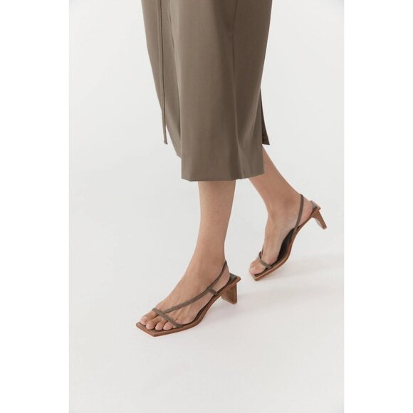 St. Agni Suede Strap Heel in Kelp - Picture 2 of 7